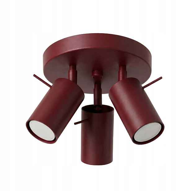 Sollux Lighting Stropní svítidlo burgundská kulatá Ring 3xgu10 10w