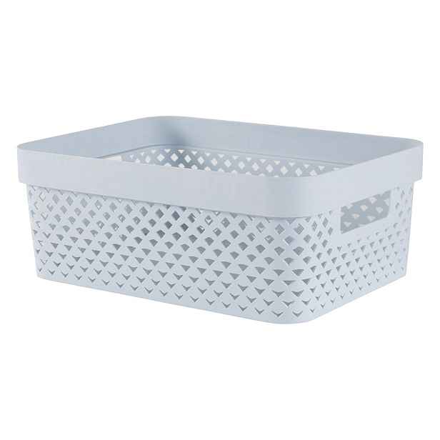 Světle modrý plastový úložný box 36x27x14 cm Pure – Curver