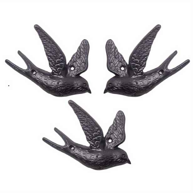 TEMU 3 kusy Vintage Country Style 3D Litinové Háčky na Zeď Hraboše - Vysoce Provozní, Rustikální Dekorativní Váčky pro Kabáty, Klobouky, Klíče, Tašky
