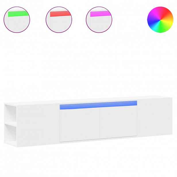vidaXL Nástěnná TV skříňka s LED bílá 180 x 31 x 39,5 cm