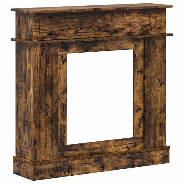 vidaXL Rám krbu Kouřový dub 102 x 26 x 100 cm Kompozitní dřevo