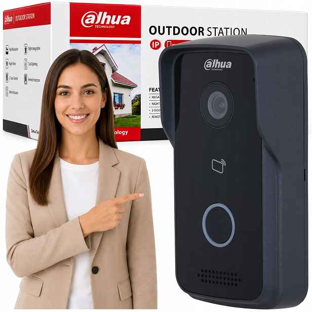 Videodomofon panelová bránová stanice Dahua VTO2111D-P-S3 2Mpx Ip Poe Mifare