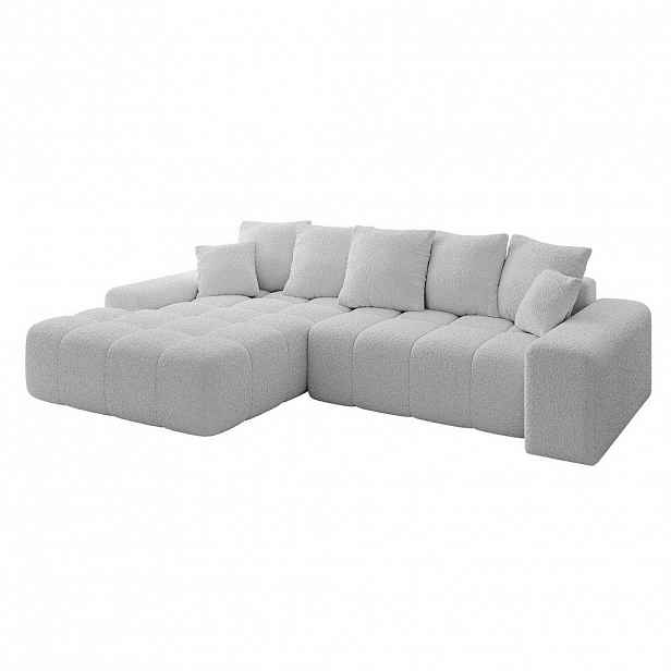 ALTDECOR ROHOVÁ SEDACÍ SOUPRAVA s otomanem vlevo ENSI-L – 267 × 164 × 69 cm, světle šedá
