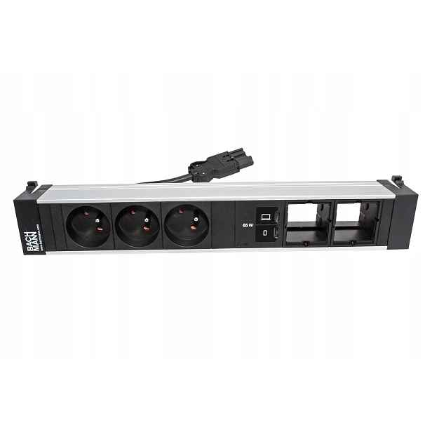 Bachmann Systém Power Frame, box 6x modul, 3x zásuvka CZ,zdroj 65W,2x volné