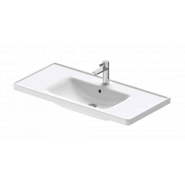 Duravit D-Neo - Umyvadlo 100x48 cm, s přepadem, otvor pro baterii, matná bílá 2367103200