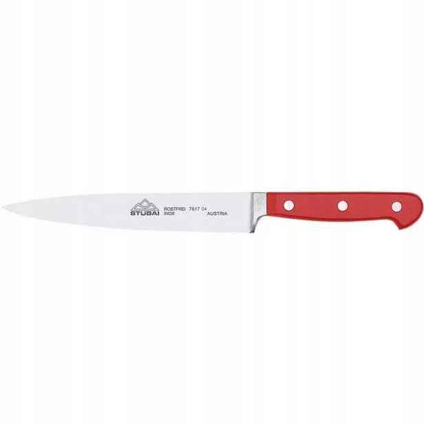 Nůž kuchyňský kovaný úzký červený čepel 21 cm kovaný Stubai