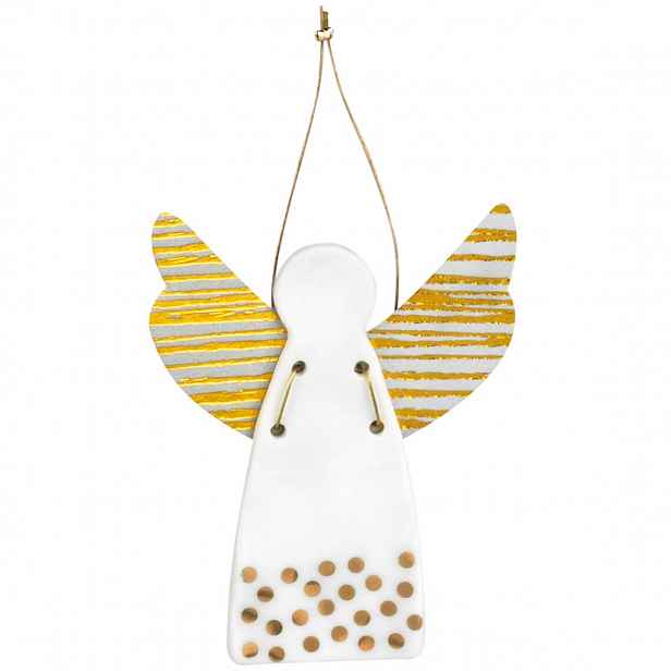 Räder Porcelánový závěsný anděl DOTS GOLD (9 cm)