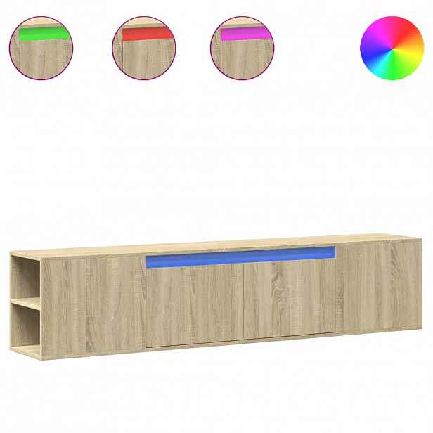 vidaXL Nástěnná TV skříňka s LED dub sonoma 180 x 31 x 39,5 cm
