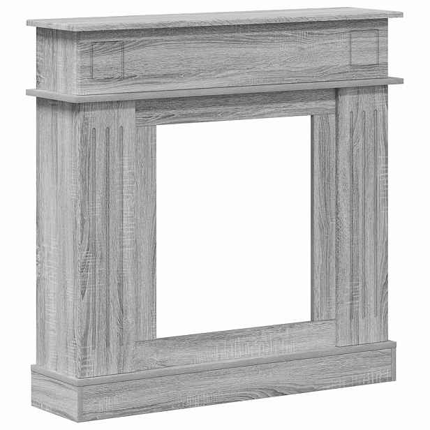 vidaXL Rám krbu Šedý Sonoma 102 x 26 x 100 cm Kompozitní dřevo