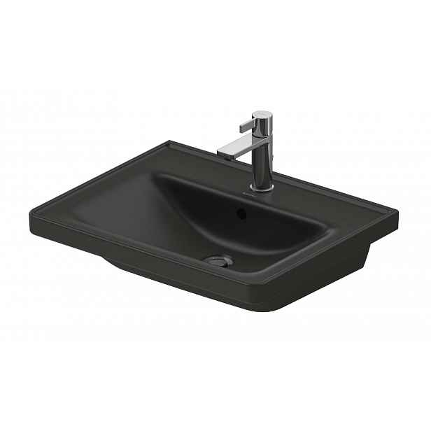 Duravit D-Neo - Umyvadlo 60x48 cm, s přepadem, otvor pro baterii, antracit 2367601300