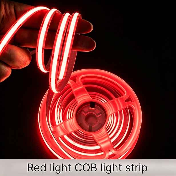TEMU Červený COB LED pásek, osvětlení pro domácí dekoraci, světelný pásek pro halloweenskou atmosféru, originální osvětlení, napájení přes USB, délka
