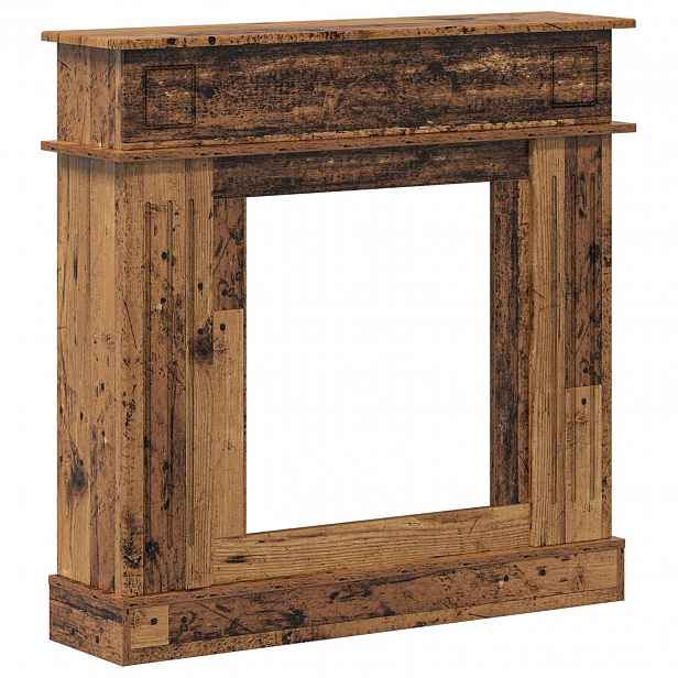 vidaXL Rám krbu Staré dřevo 102 x 26 x 100 cm Kompozitní dřevo