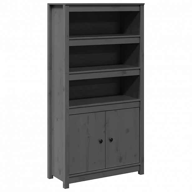 vidaXL Skříň highboard šedá 80 x 35 x 154 cm masivní borové dřevo
