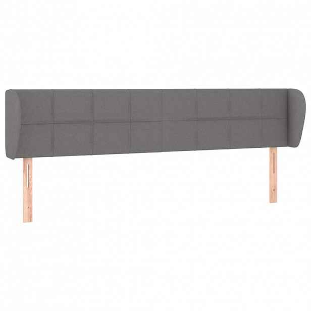 vidaXL Čelo postele typu ušák tmavě šedé 163x23x78/88 cm textil