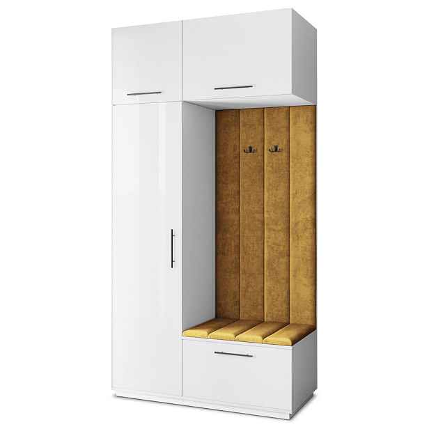MASSENO MODERNÍ PŘEDSÍŇOVÁ SESTAVA REMA, 120/240/60 cm, bílá