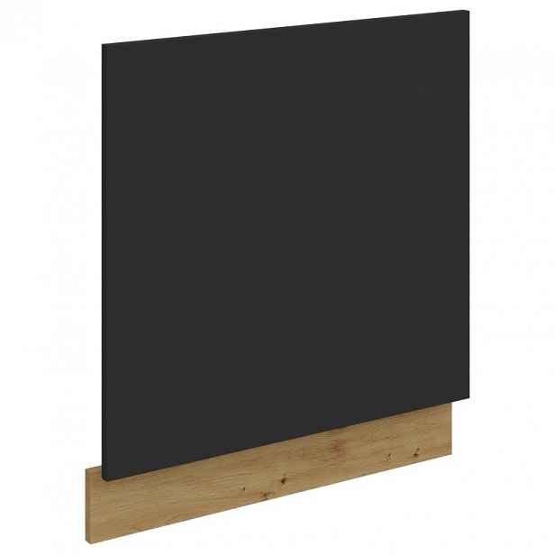 Dvířka pro vestavnou myčku LUNARA - 60x57 cm, černé / dub artisan