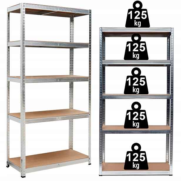 Skladový Regál 5 úrovní 625 kg 150 x 75 x 30 cm Stojan Police