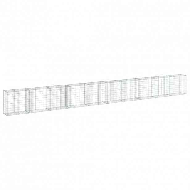 vidaXL Gabionový koš s víkem 1 000 x 50 x 100 cm pozinkované železo