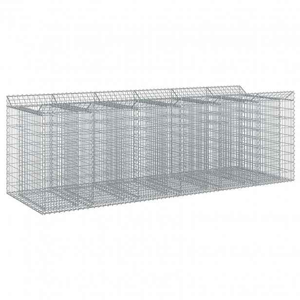 vidaXL Gabionový vyvýšený záhon 3 ks 300 x 100 x 100 cm Stříbrná