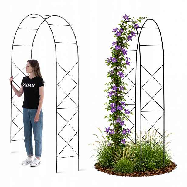 Zahradní Pergola Kovový Oblouk Na Růže Popínavé Květiny Podpora Květin 255cm