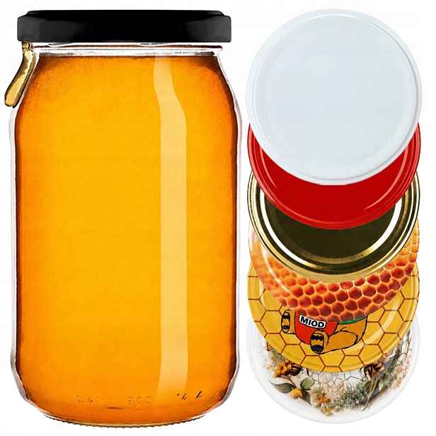 24ks Zavařovací Sklenice 900 ml Sklenice Na Zavařeniny Okurky Víčka Šroubovací Víčka 0,9 l Fi 82