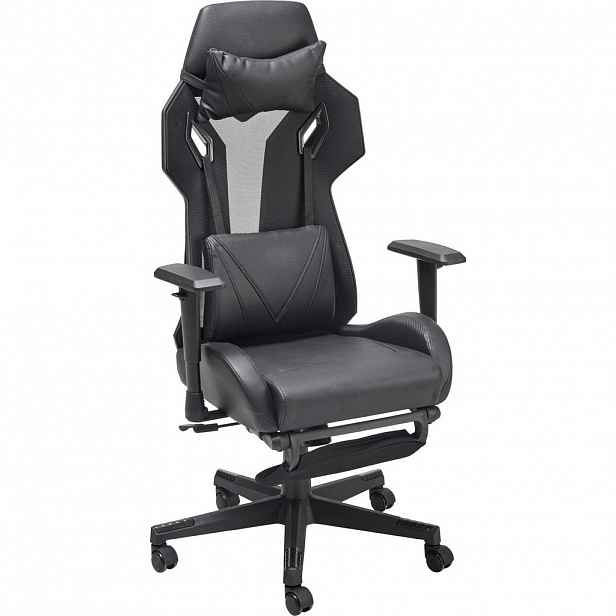 MID.YOU HERNÍ ŽIDLE, vzhled kůže, síťovina, černá