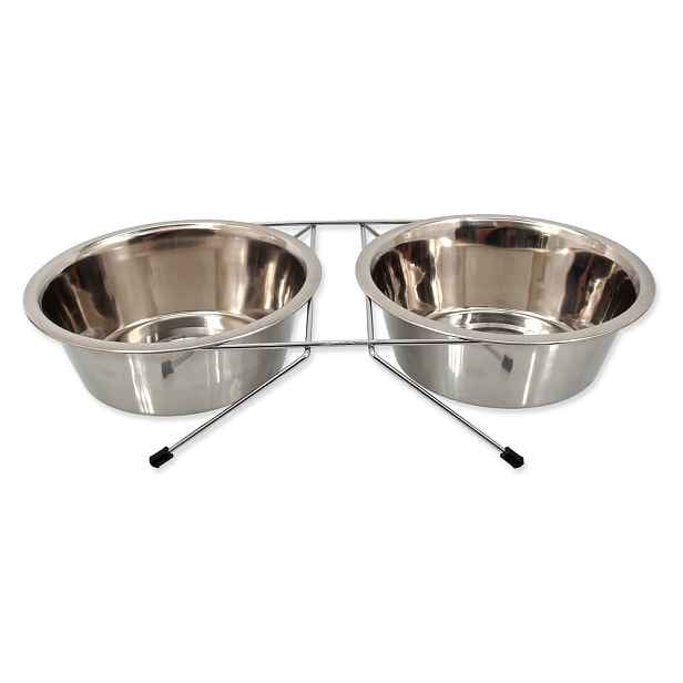 Set misek s podstavcem pro psa z nerezové oceli ø 21 cm  Dog Fantasy – Plaček Pet Products