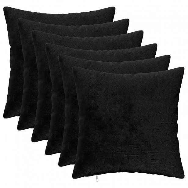 vidaXL Povlak na polštář 6 pcs HEERLEN Černá 35 x 35 cm Flanel