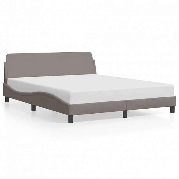 vidaXL Rám postele Dover taupe 160 x 200 cm textil