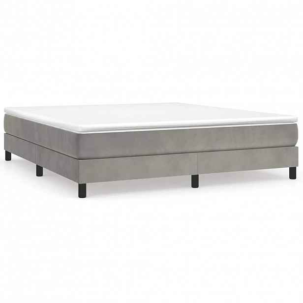 vidaXL Rám postele s boxspringem světle šedý 180 x 200 cm samet