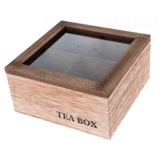 Box na čaj Vintage Home 16x8 cm, dřevěný