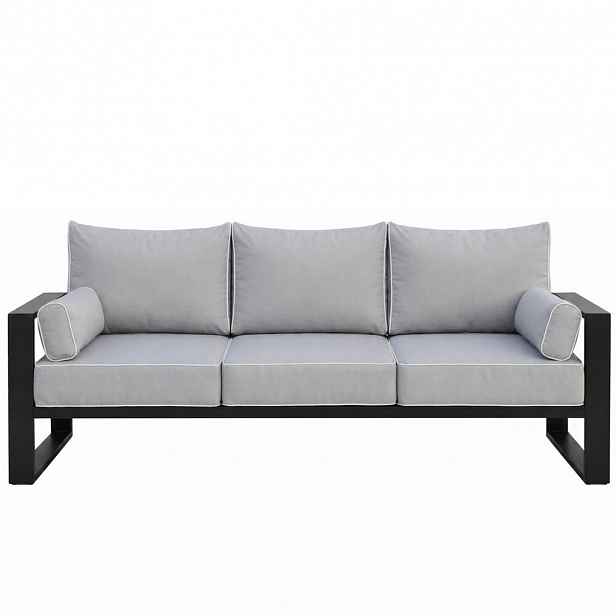 Beautysofa RELAXAČNÍ pohovka Verdino 3místná s kovovým rámem 215 cm, šedobéžová