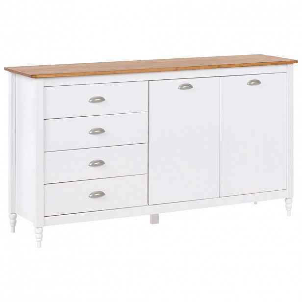 Beliani SIDEBOARD se 2 dveřmi Borovicové dřevo Bílý Shillington