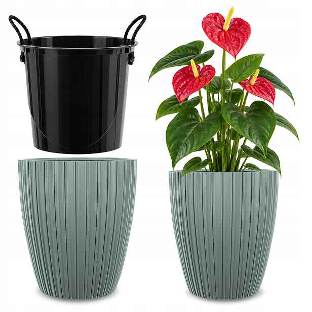 Květináč Květináč 30cm Obal Na Květináč Vložka Do Květináče Plastový Zelený