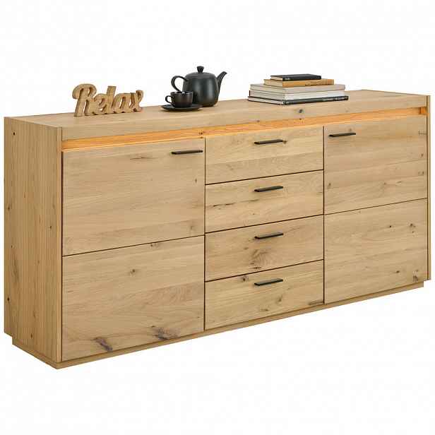Linea Natura ŠIROKÁ KOMODA, jádrový dub, barvy dubu, 180,2/83,5/41,8 cm