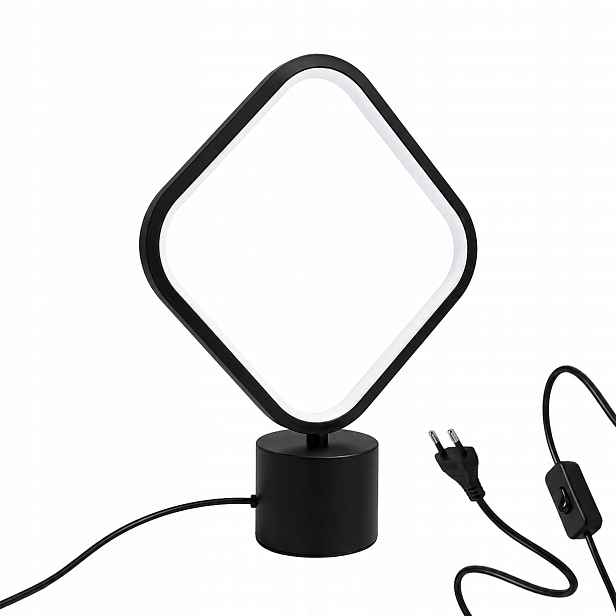 Noční Lampa Led Černá Geometrická Čtverec Stolní Vypínač Na Stůl