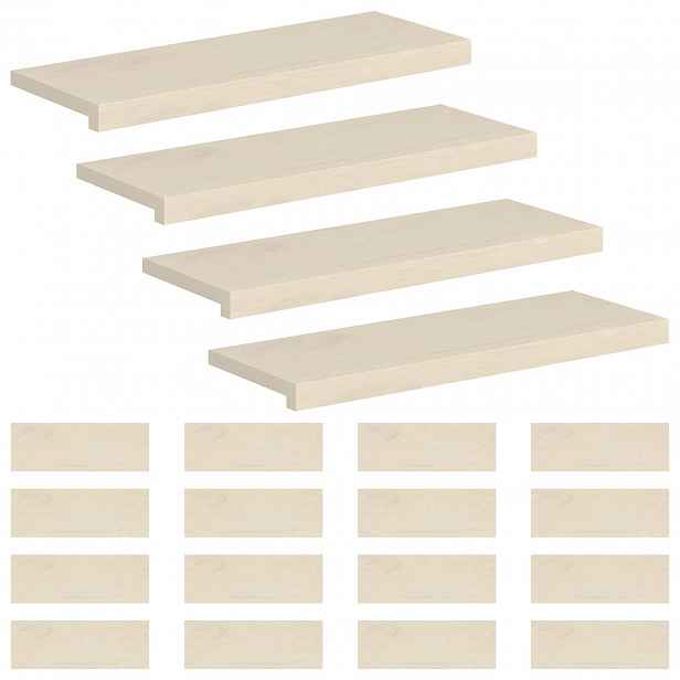 vidaXL Schodové nášlapy 20 ks 70 x 25 x 2 cm Bílá Masivní dubové dřevo