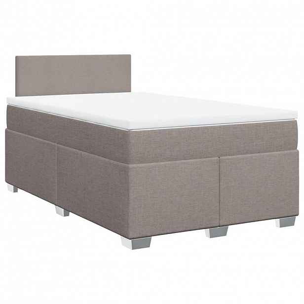 vidaXL Box spring postel s matrací taupe 120x190 cm textil