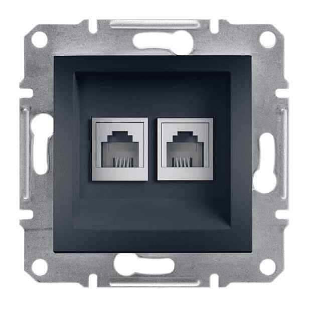 Schneider Electric Asfora zásuvka telefonní 2xrj11, antracit EPH4200171