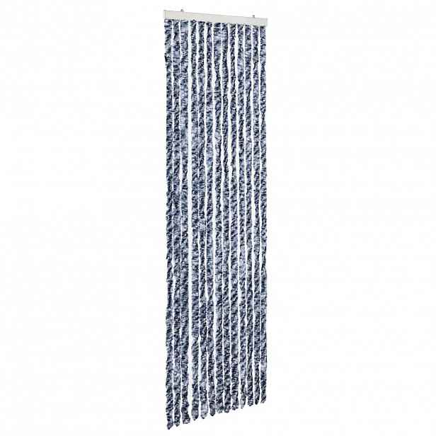 vidaXL Závěs proti hmyzu modrobílý 56 x 200 cm Chenille