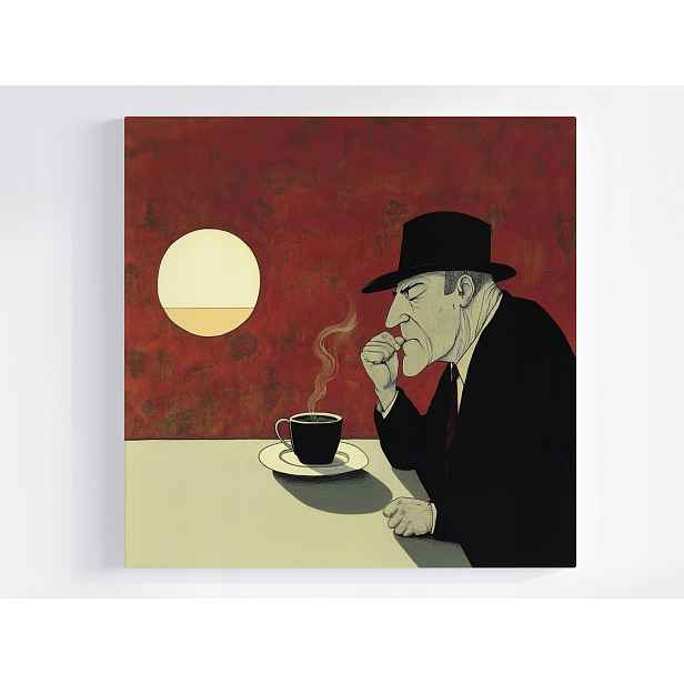 Obraz Na Plátně Canvas Grafika Postava Muž Kavárna Káva 50x50