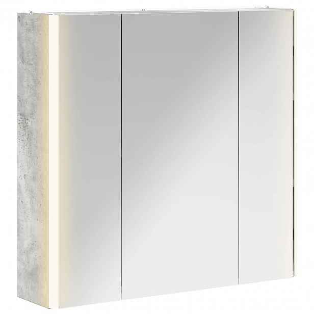vidaXL Koupelnová zrcadlová skříň Betonově šedá 63,5 x 15,5 x 60,5 cm