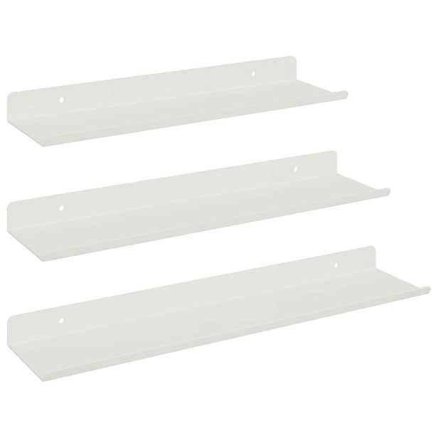 vidaXL Plovoucí police 3 ks Bílý 40 x 9 x 2,5 cm Ocel