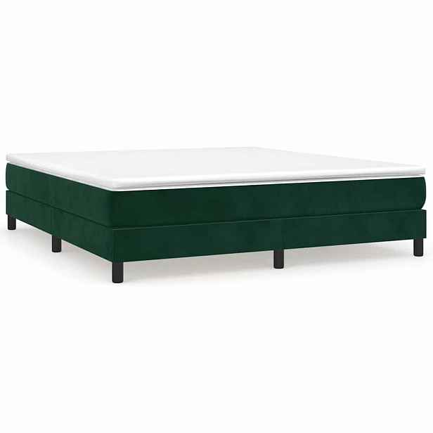 vidaXL Rám postele s boxspringem tmavě zelená 180 x 200 cm samet