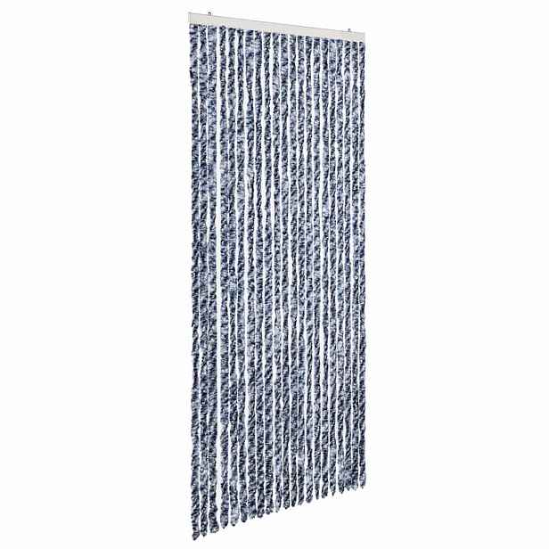 vidaXL Závěs proti hmyzu modrobílý 90 x 200 cm Chenille