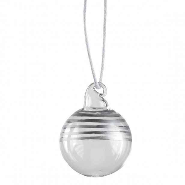 Räder Mini skleněné vánoční ozdoby SILVER, set 4 ks