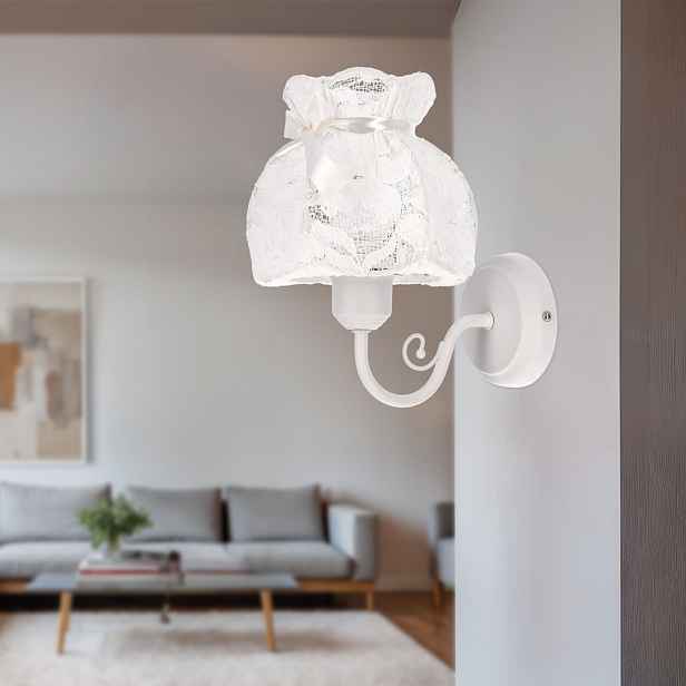 ROSSINI bílá nástěnná lampa 1x40W E27 bílé stínidlo