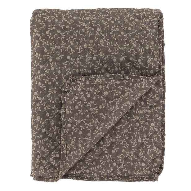 Šedý přehoz s květinami Aix Vintage Quilt - 130*180 cm Chic Antique
