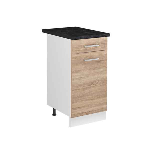 Vicco SKŘÍŇKA POD DŘEZ R-Line, Sonoma/Bílá, 40 cm pracovní deska Antracit