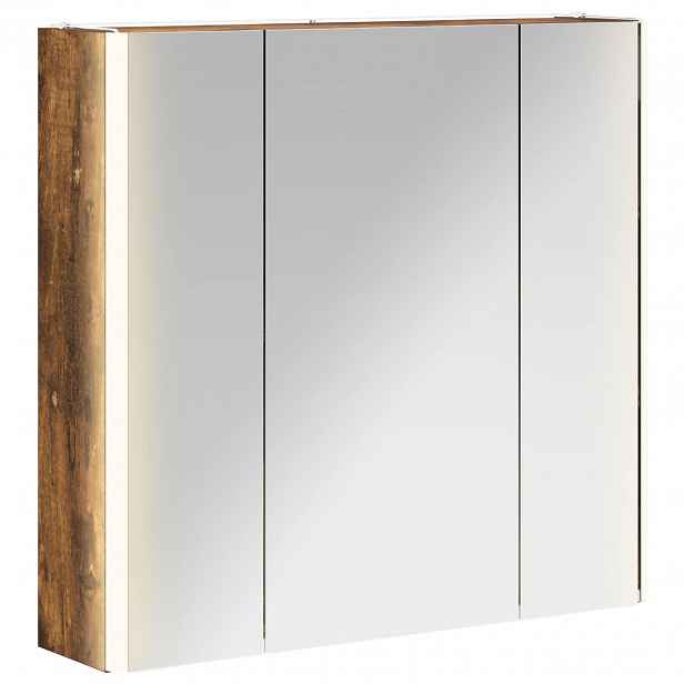 vidaXL Koupelnová zrcadlová skříň Kouřový dub 63,5 x 15,5 x 60,5 cm